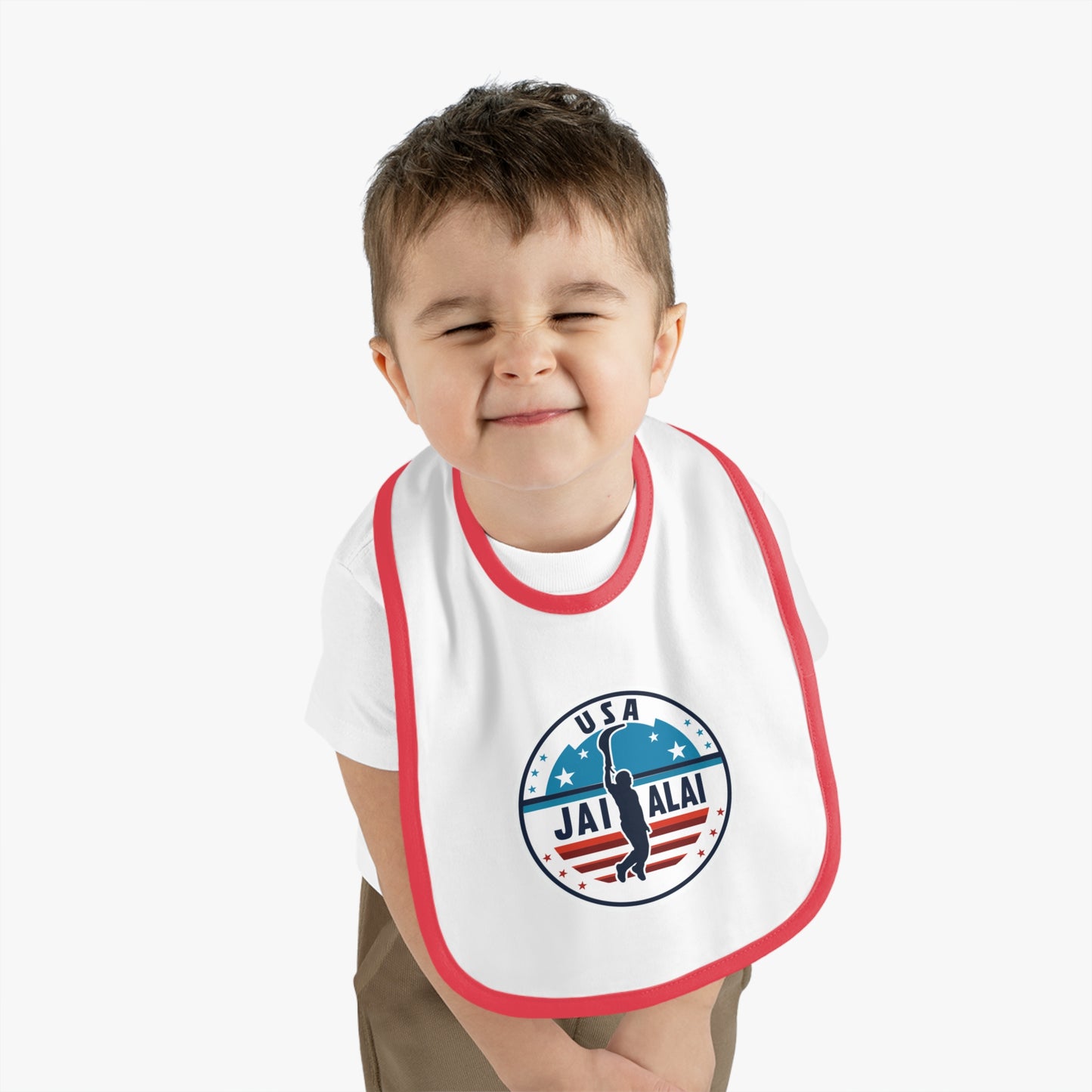 US Jai Alai Baby Contrast Trim Jersey Bib