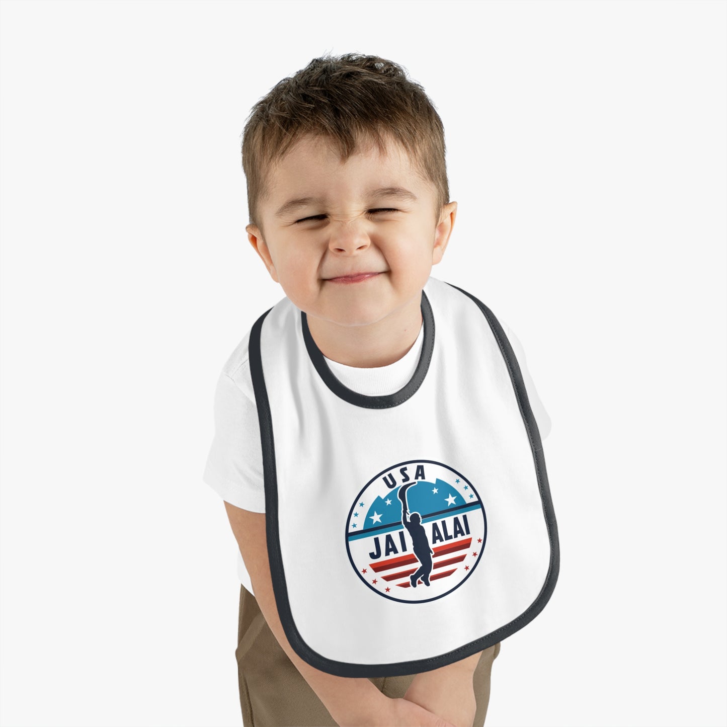 US Jai Alai Baby Contrast Trim Jersey Bib
