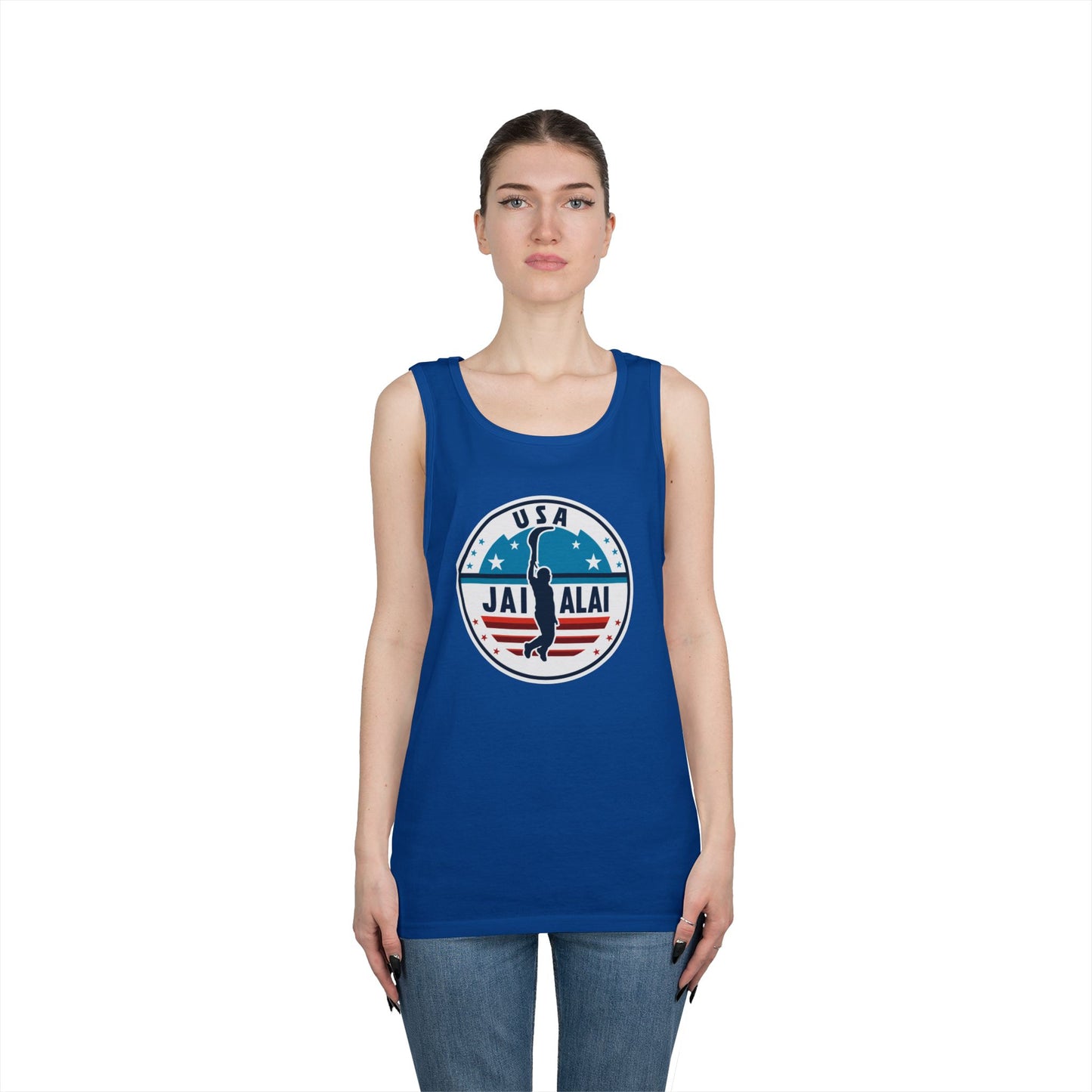 USA Jai Alai Team  Heavy Cotton Tank Top