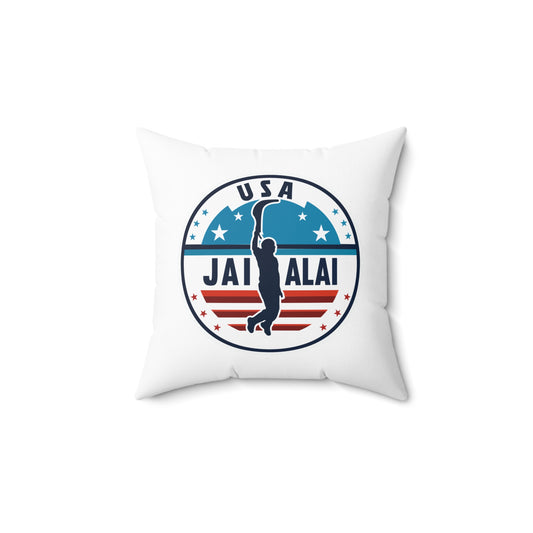 USA Jai Alai Team Spun Polyester Square Pillow