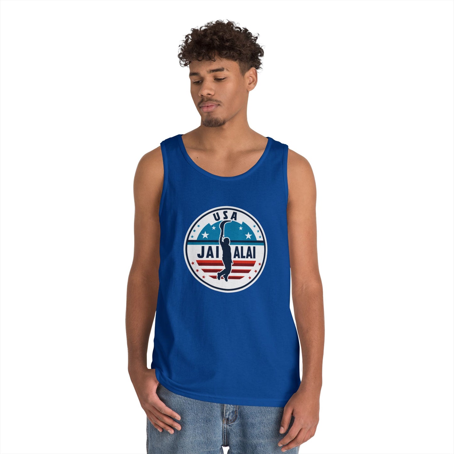 USA Jai Alai Team  Heavy Cotton Tank Top